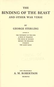 Cover of: The binding of the beast by George Sterling