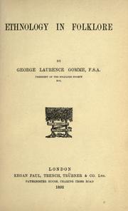 Cover of: Ethnology in folklore by George Laurence Gomme