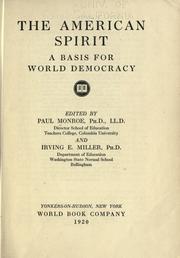 Cover of: The American spirit by Monroe, Paul