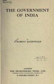Cover of: The government of India. by James Ramsay MacDonald