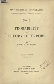 Cover of: Probability and theory of errors
