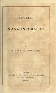 English nonconformity by Vaughan, Robert