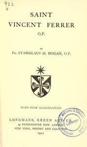 Cover of: Saint Vincent Ferrer by Stanislaus M. Hogan