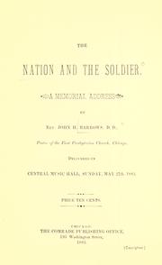 Cover of: The nation and the soldier.: A memorial address.