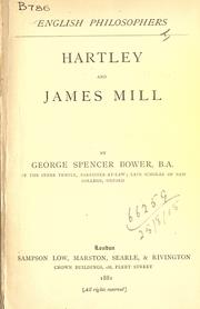 Cover of: Hartley and James Mill. by George Spencer Bower