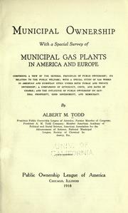 Municipal ownership, with a special survey of municipal gas plants in America and Europe by Albert May Todd