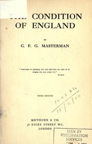 Cover of: The condition of England. by Charles Frederick Guerney Masterman