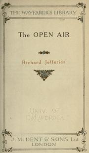 Cover of: The open air by Richard Jefferies