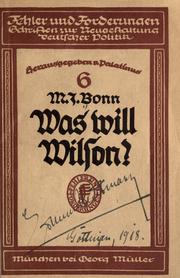 Cover of: Was will Wilson? by Germany