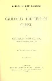 Cover of: Galilee in the time of Christ
