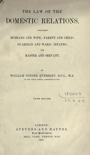 The law of the domestic relations by William Pinder Eversley