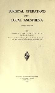 Cover of: Surgical operations with local anesthesia.