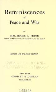 Cover of: Reminiscences of peace and war. by Sara Agnes Rice Pryor