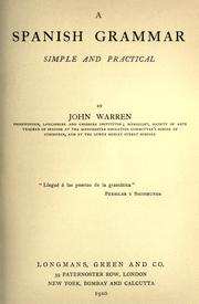 Cover of: A Spanish grammar by John Warren - undifferentiated