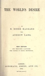 Cover of: The world's desire by H. Rider Haggard