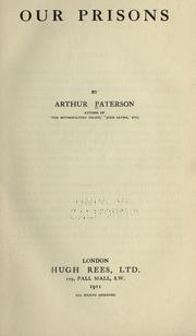 Cover of: Our prisons by Arthur Paterson