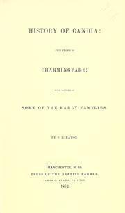 Cover of: History of Candia: once known as Charmingfare by Francis Brown Eaton