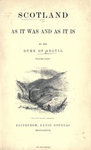 Cover of: Scotland as it was and as it is by George Campbell