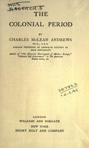 Cover of: The colonial period.