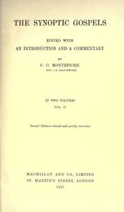 Cover of: The synoptic Gospels by C. G. Montefiore