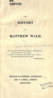 Cover of: The history of Matthew Wald.