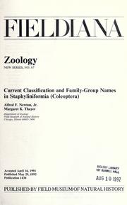 Cover of: Current classification and family-group names in Staphyliniformia (Coleoptera)