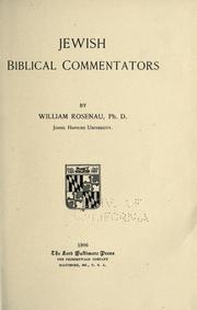 Jewish Biblical commentators by William Rosenau