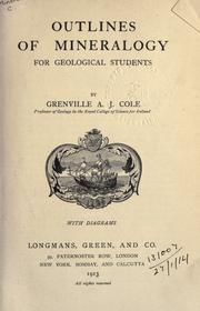 Cover of: Outlines of mineralogy for geological students.