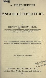 Cover of: A first sketch of English literature. by Henry Morley