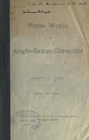 Cover of: Norse words in the Anglo-Saxon chronicle