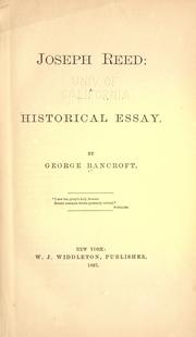 Cover of: Joseph Reed by George Bancroft, George Bancroft