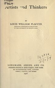 Cover of: Artists and thinkers by Louis William Flaccus