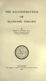 Cover of: The reconstruction of economic theory
