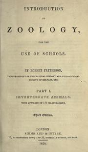 Cover of: Introduction to zoology: for the use of schools