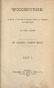 Cover of: Woodbourne: a novel of the Revolutionary period in Virginia and Maryland