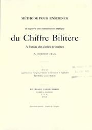 Cover of: M©Øethode pour enseigner et acqu©Øerir une connaissance pratique du chiffre bilit©Łere ©Ła l'usage des ©Øecoles primaires