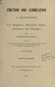 Cover of: Friction and lubrication.