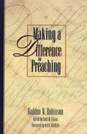 Cover of: Making a difference in preaching by Haddon W. Robinson