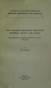 Cover of: The earliest historical relations between Mexico and Japan