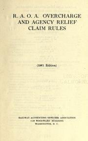 Cover of: R.A.O.A. overcharge and agency relief claim rules.: (1921 edition)