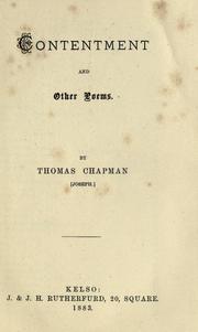 Contentment and other poems by Thomas Joseph Chapman