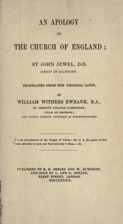 Cover of: An apology of the Church of England by John Jewel