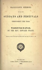 Cover of: Massillon's sermons for all the Sundays and festivals throughoutthe year