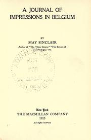 Cover of: A journal of impressions in Belgium by May Sinclair