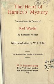 Cover of: The heart of Hamlet's mystery. by Karl Werder