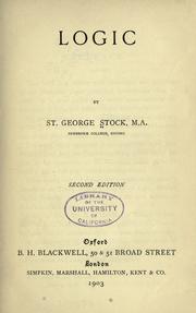 Cover of: Logic by St. George William Joseph Stock