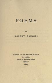 Cover of: Poems by Robert Seymour Bridges, Robert Seymour Bridges