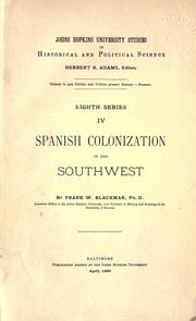 Spanish colonization in the Southwest by Blackmar, Frank Wilson