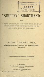 The " simplex" shorthand by Walter T. Browne