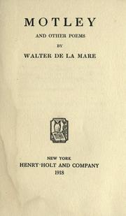 Cover of: Motley by Walter De la Mare